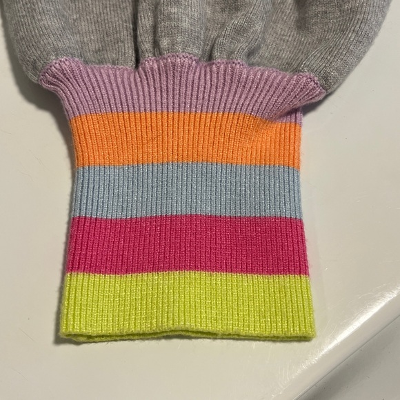 Fate Gray Puffy Long Sleeve Boho Sweater, Women's Sz M, Gray with Colorful Cuffs - Picture 4 of 6